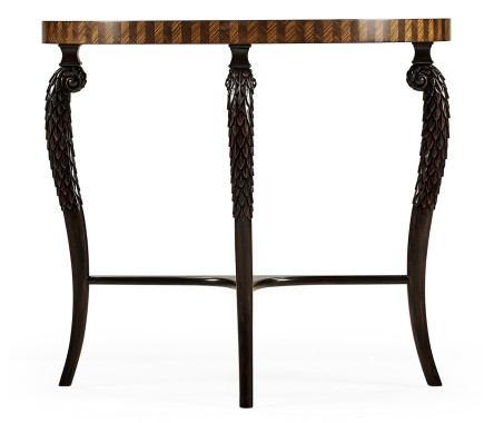 Feather Inlay Hand Carved Console