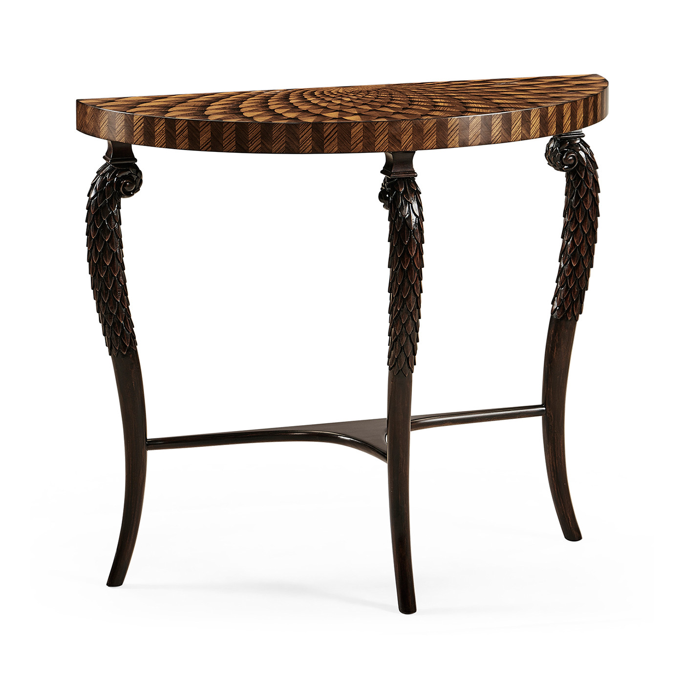 Feather Inlay Hand Carved Console