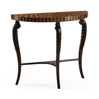 Feather Inlay Hand Carved Console