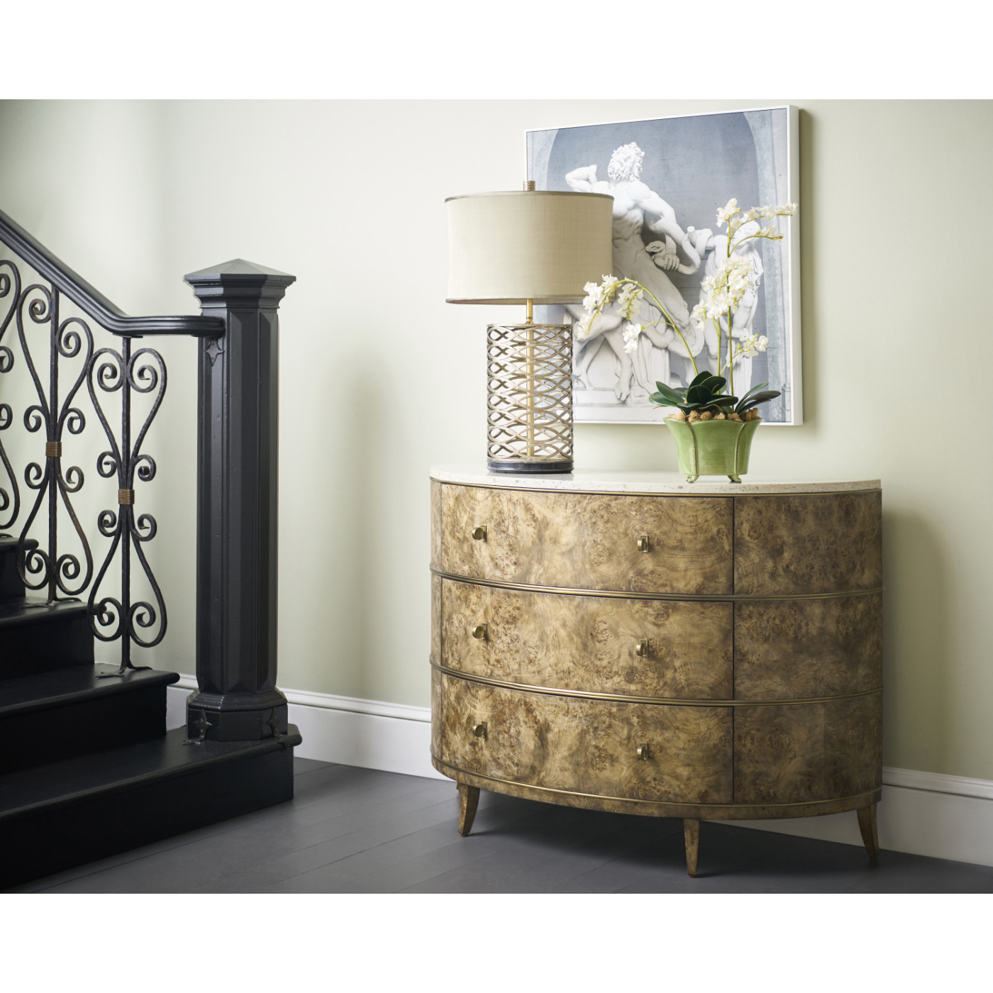 Silver Interlaced Iron Table Lamp