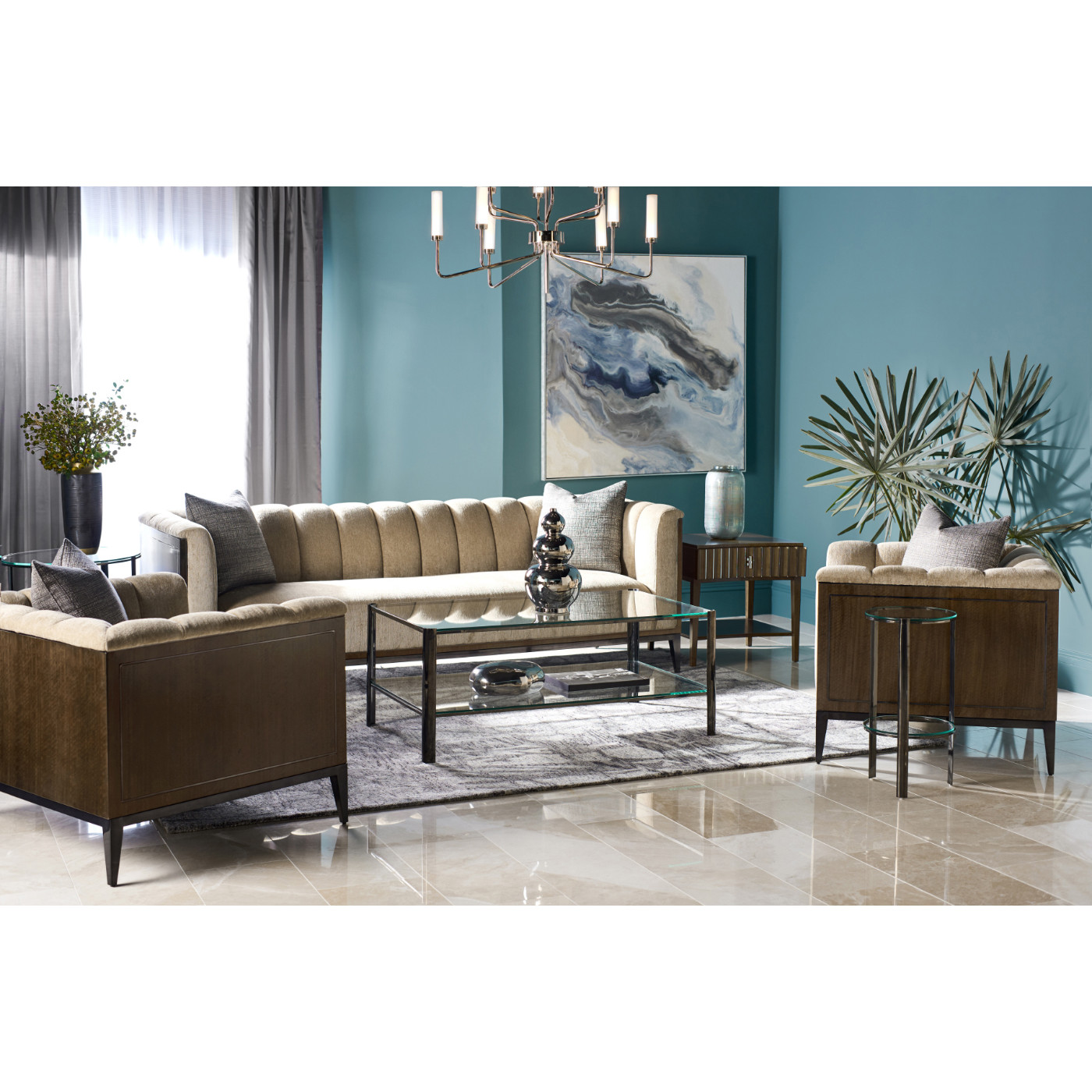 Cosmo Antique Brass Drinks Table