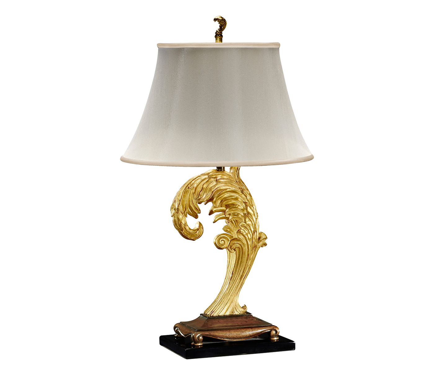 Asymmetric Gilded Leaf Table Lamp
