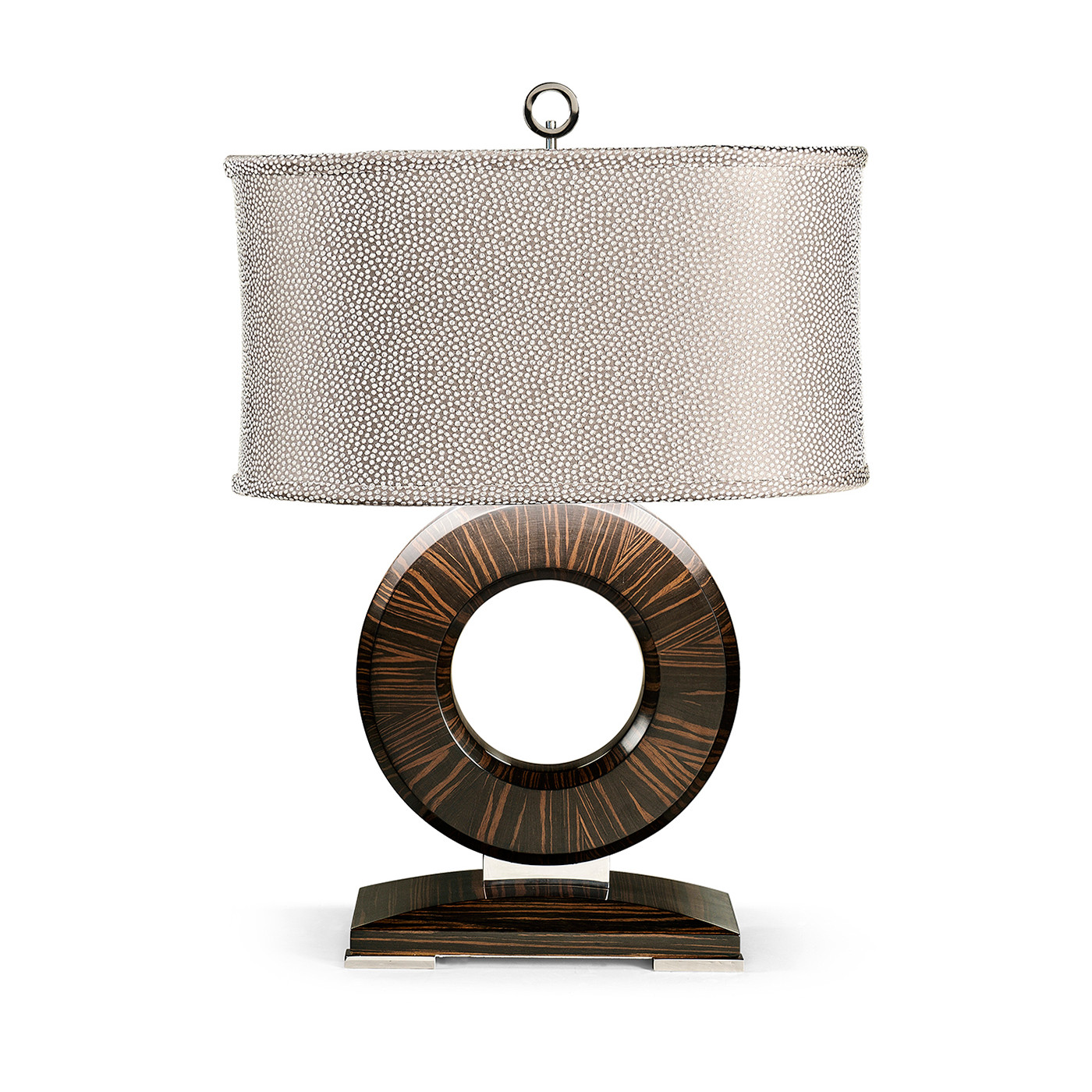 Porthole Faux Macassar Table Lamp