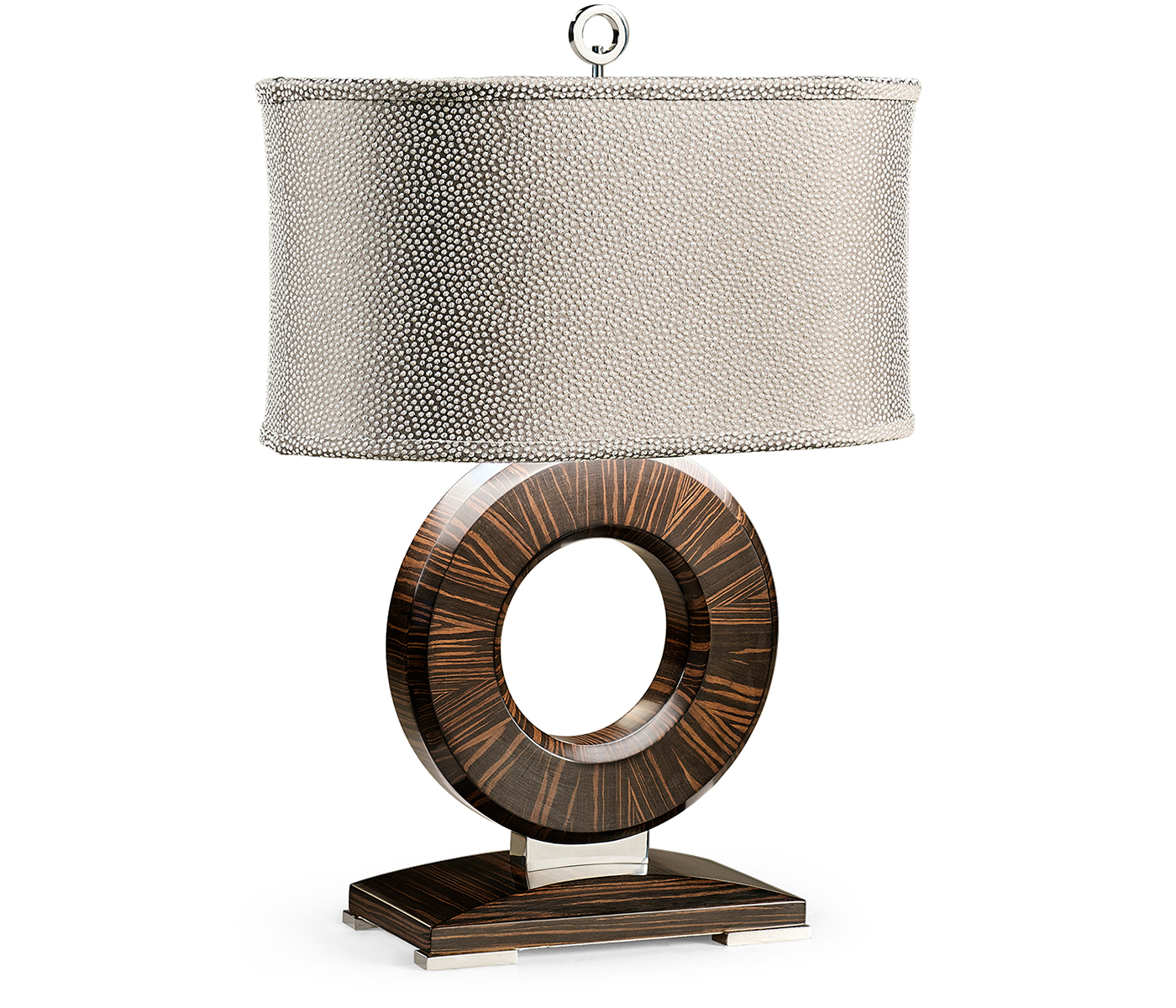 Porthole Faux Macassar Table Lamp