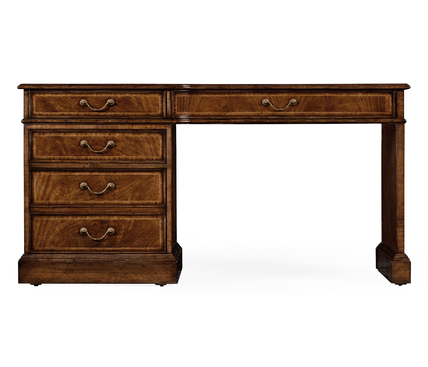Mahogany Compact Single Pedestal Desk
