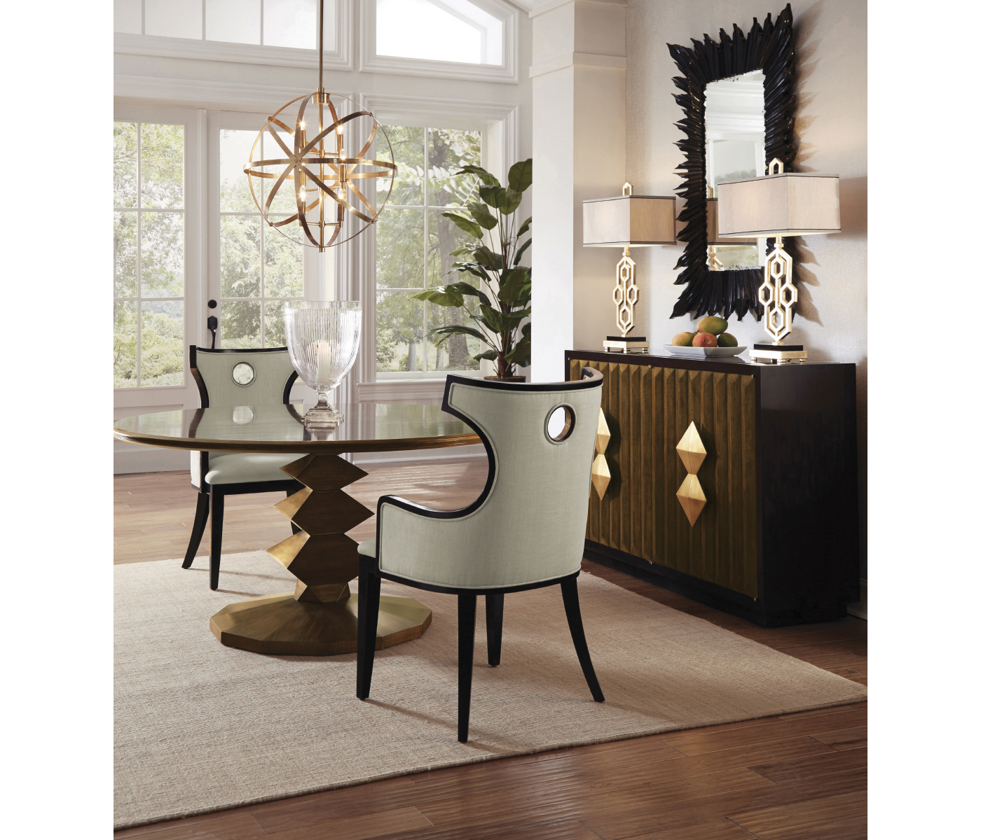 Gilded rectangular sunburst mirror