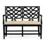 Black painted serpentine open back bench