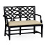 Black painted serpentine open back bench