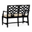 Black painted serpentine open back bench