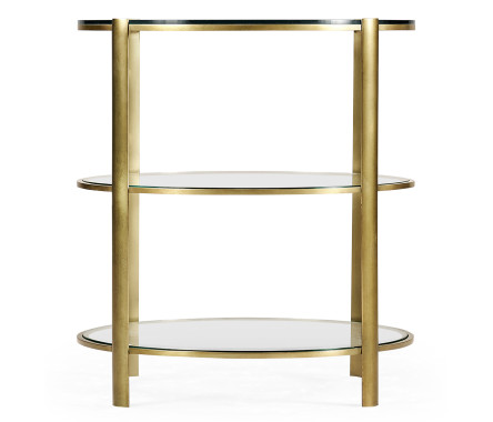 Cosmo Round Antique Brass End Table