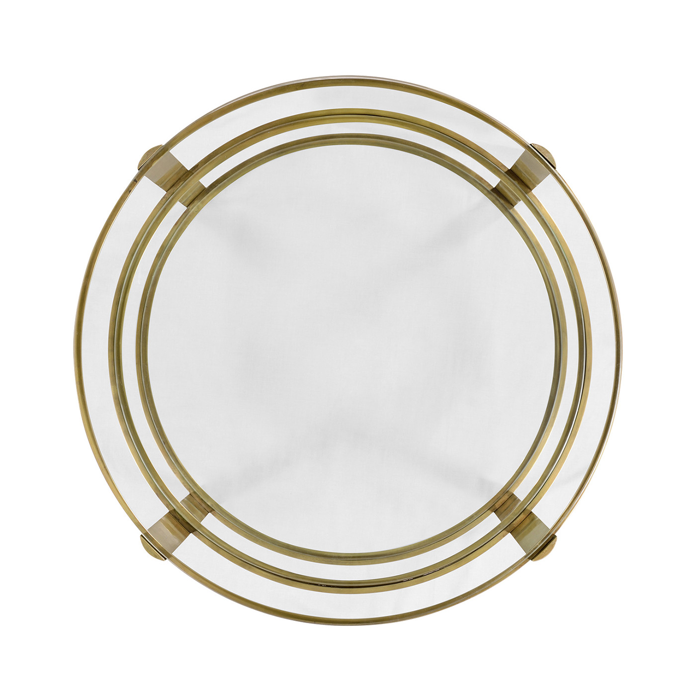 Cosmo Round Antique Brass End Table