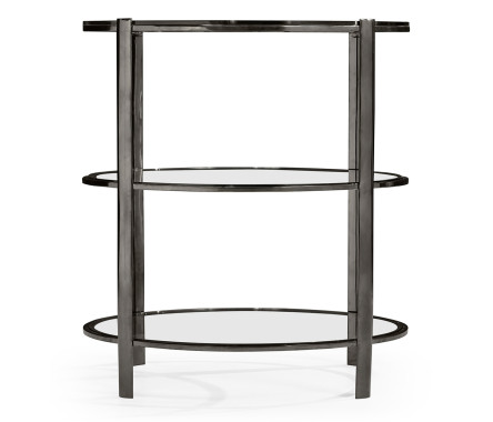 Gatsby Round Black Nickel End Table