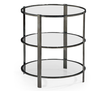 Gatsby Round Black Nickel End Table