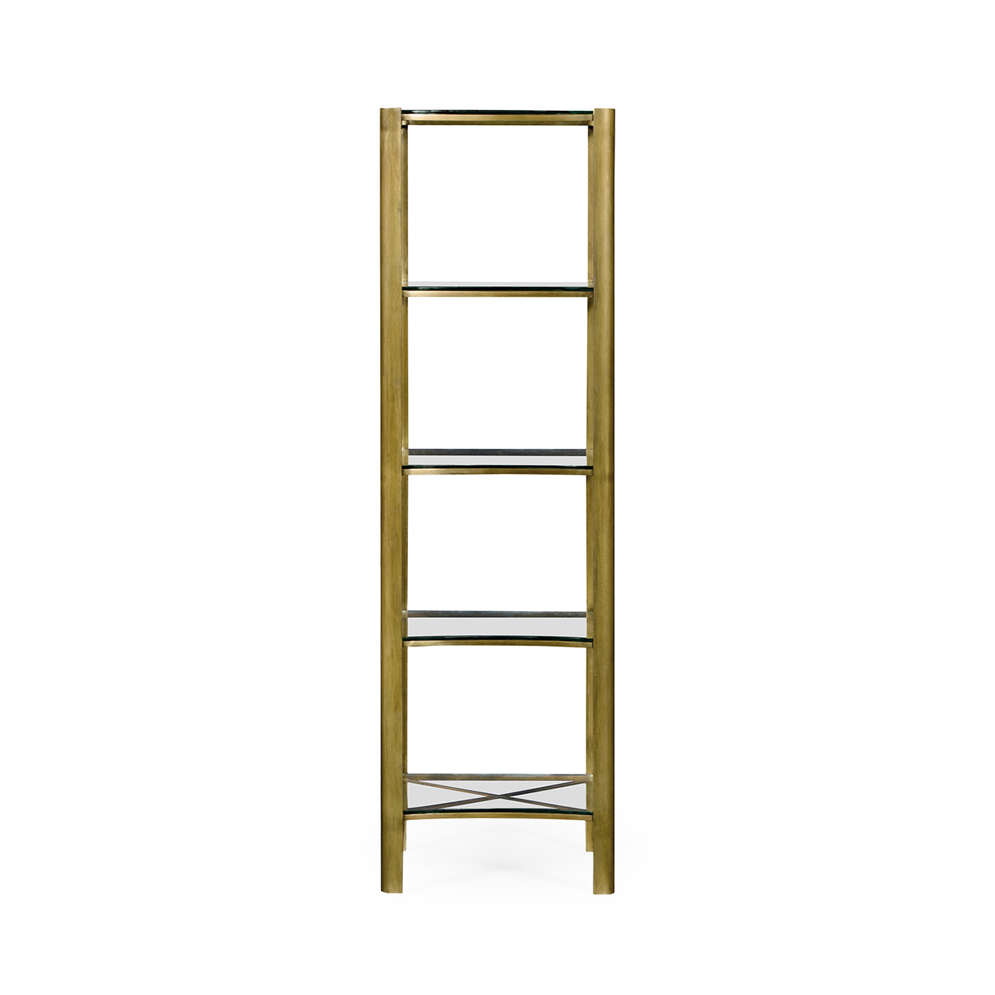 Brass & Glass Five Tier Étagère
