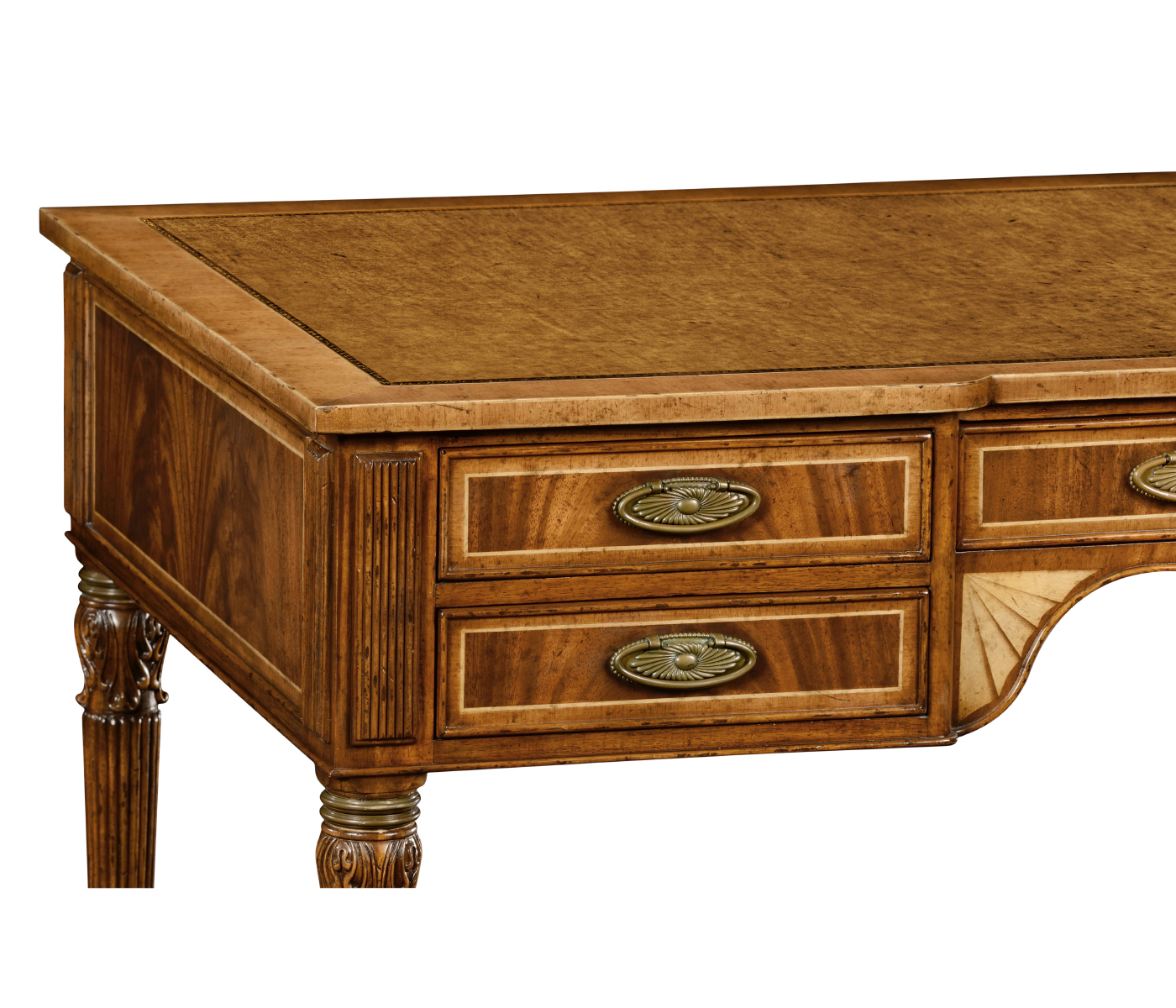 Sheraton style walnut bureau plat