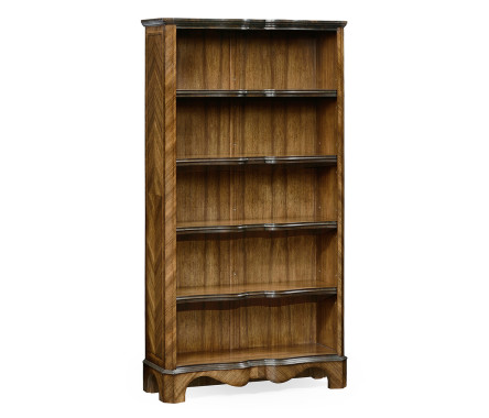 Tall Argentinian Walnut Open Bookcase