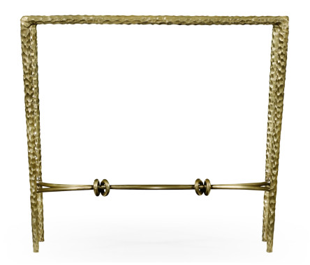 Hammered Light Brown Brass Rectangular Side Table