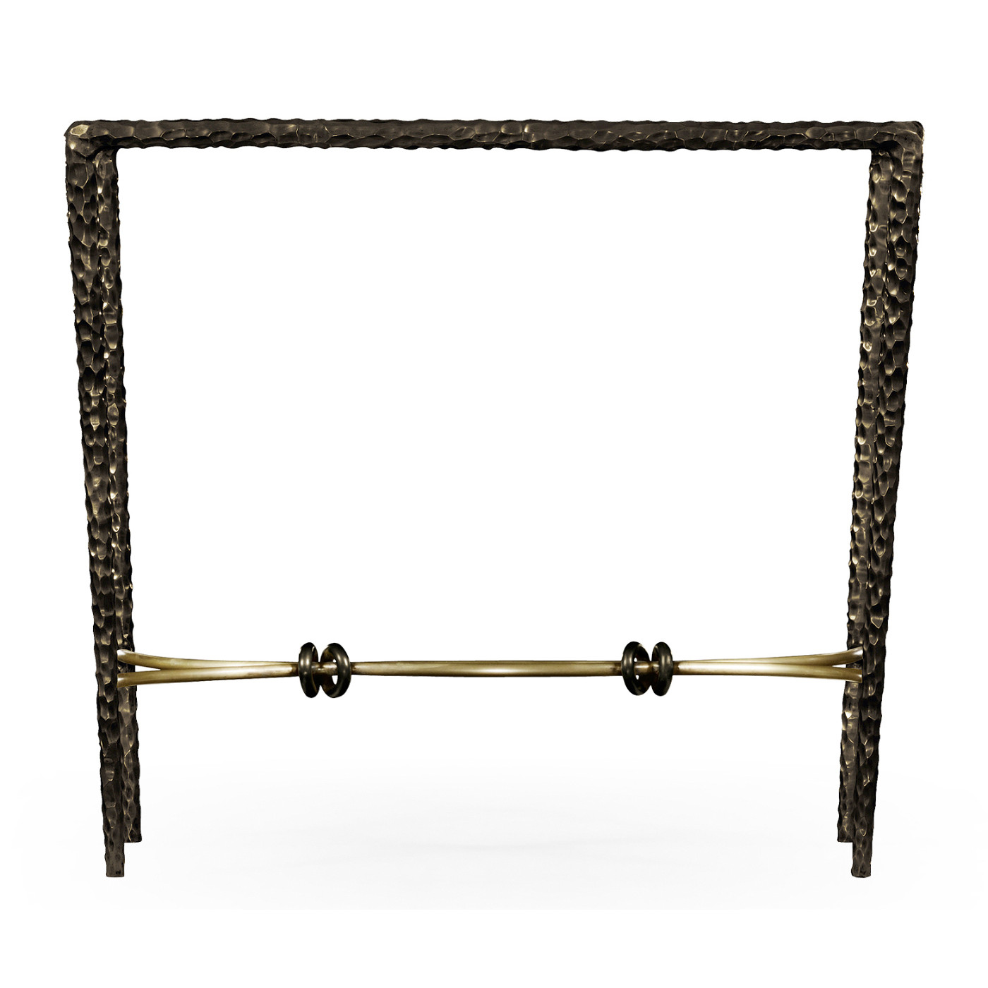 Hammered Antique Black Brass Rectangular Side Table