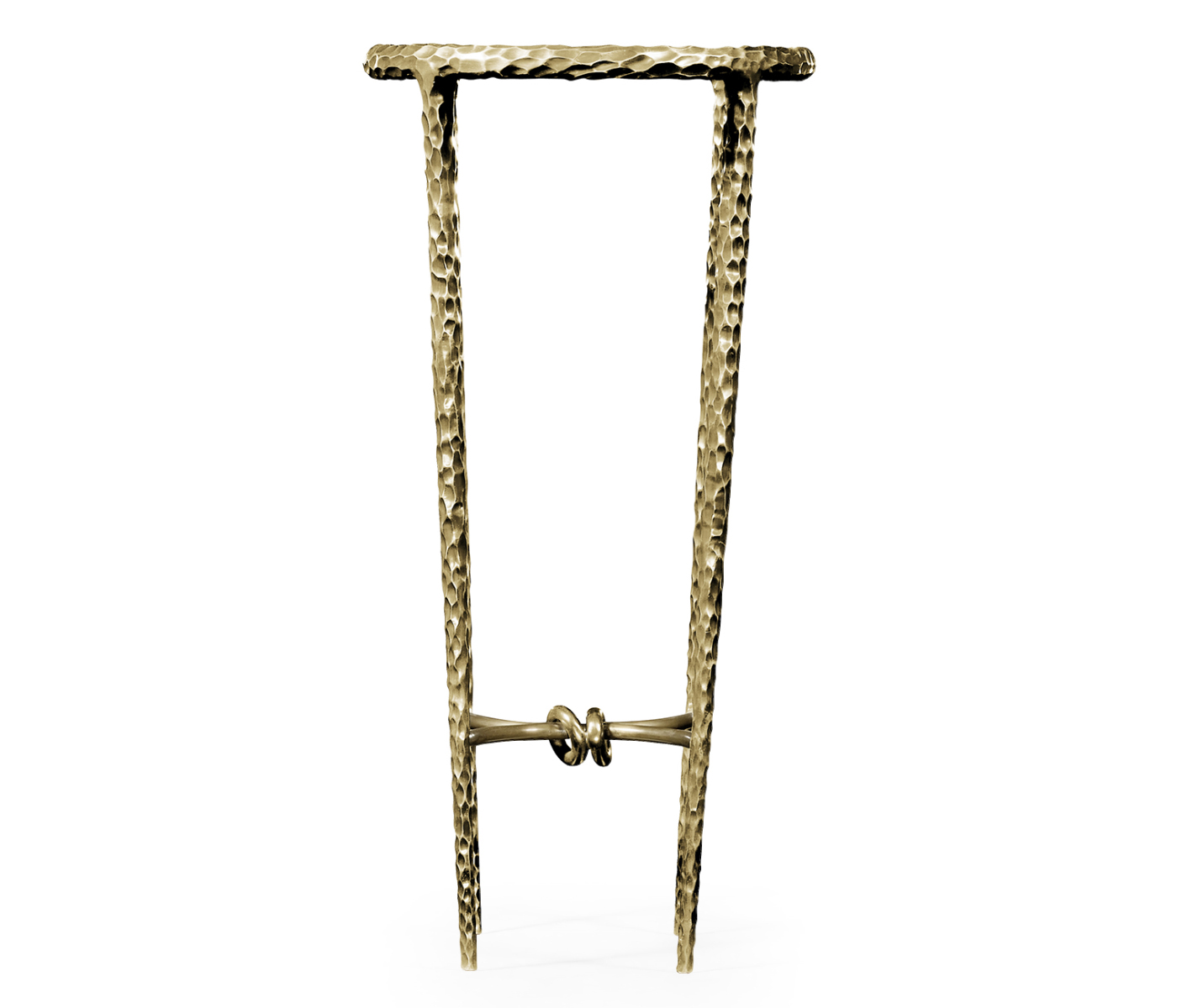 Brass hammered iron circular wine table