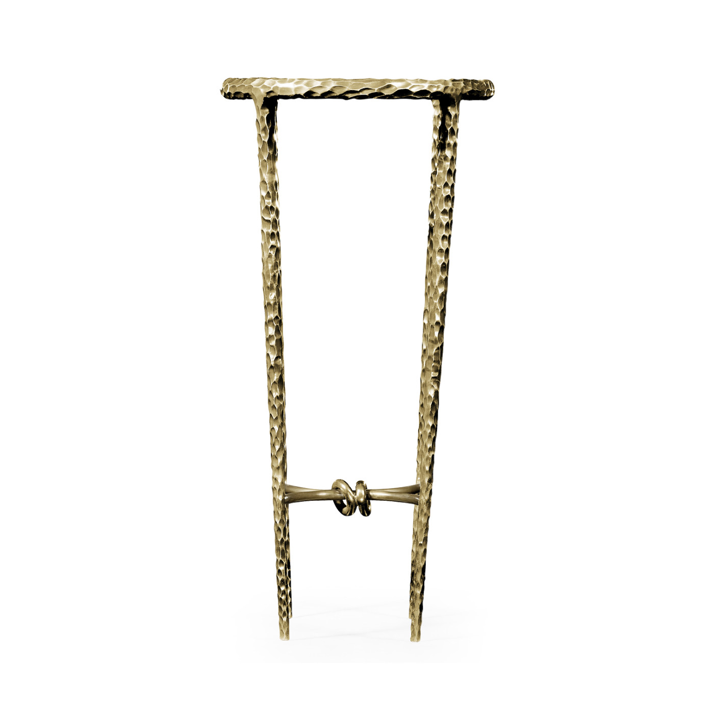 Brass hammered iron circular wine table