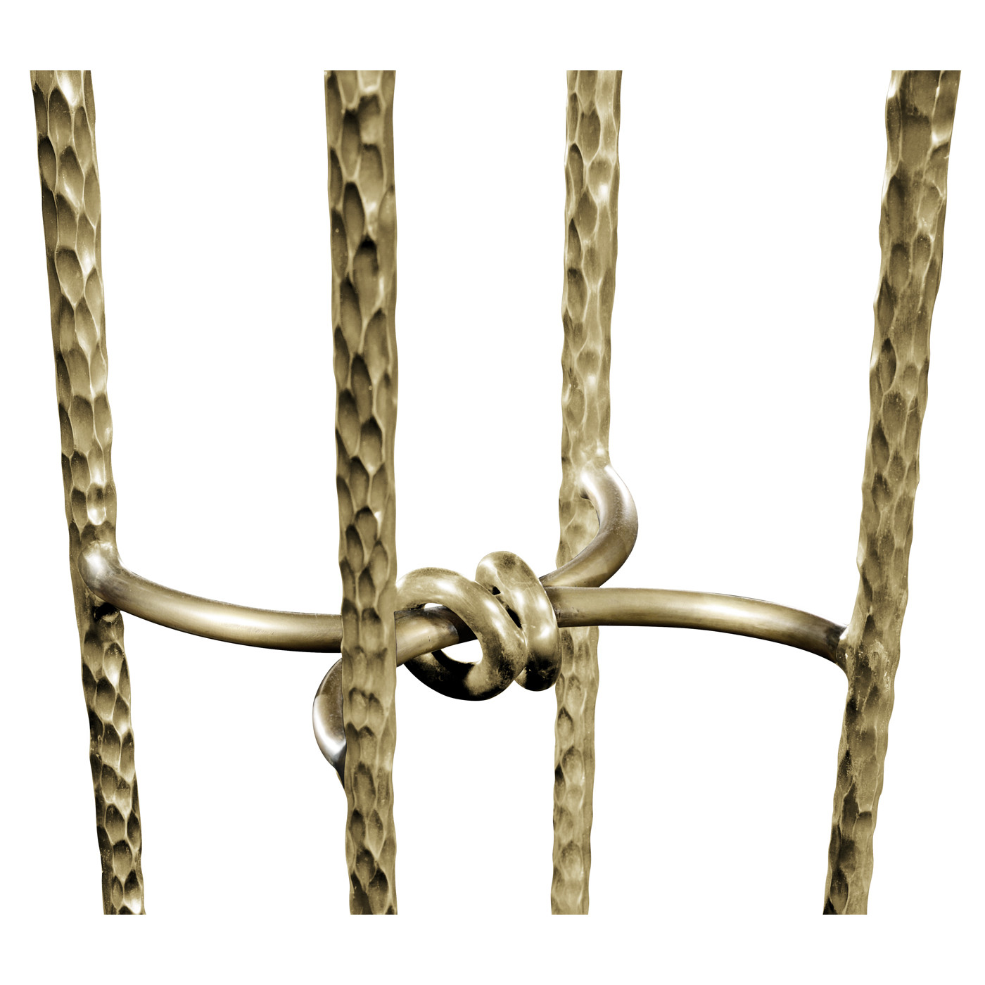 Brass hammered iron circular wine table