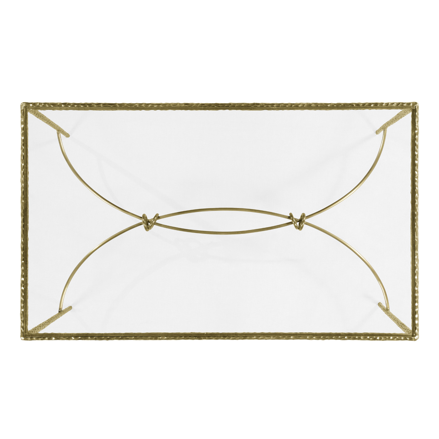Hammered Light Brown Brass Rectangular Coffee Table