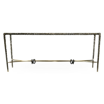 Hammered Anitque Black Brass Rectangular Coffee Table