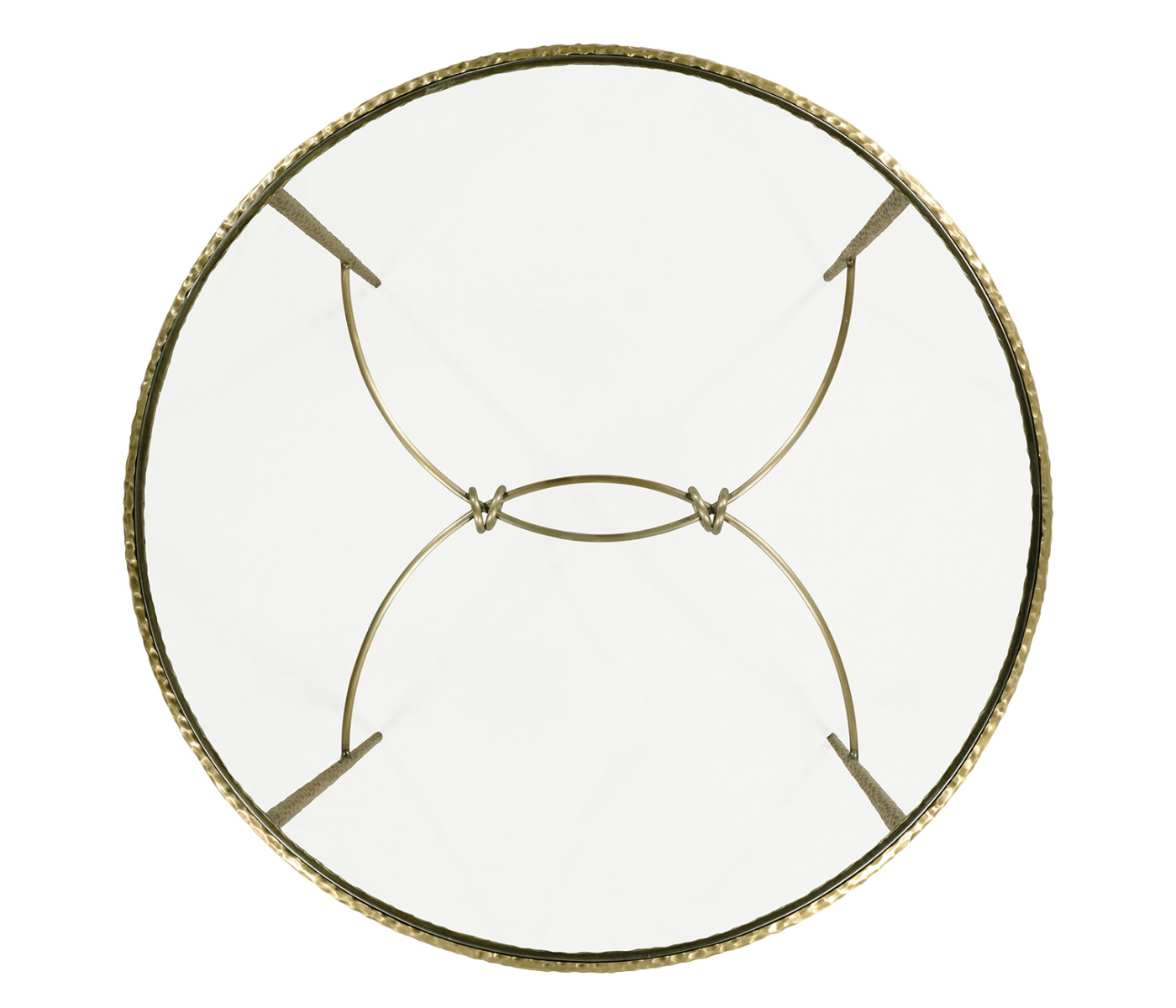 Hammered Light Brown Brass Circular Centre Table