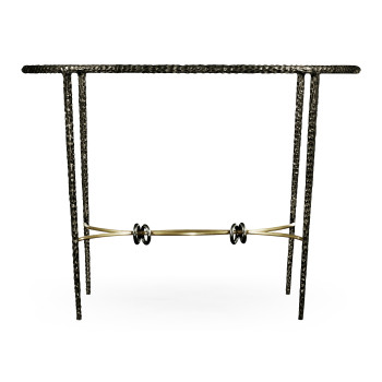 Hammered Antique Black Brass Circular Centre Table