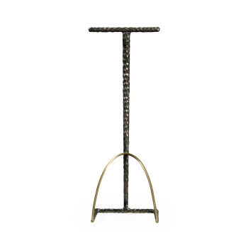 Hammered Antique Black Brass Sofa Drinks Table