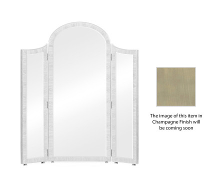 Opera Art Deco style full length triple dressing mirror with brass detail