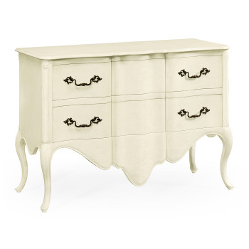 Linen painted French provincial chest of drawers