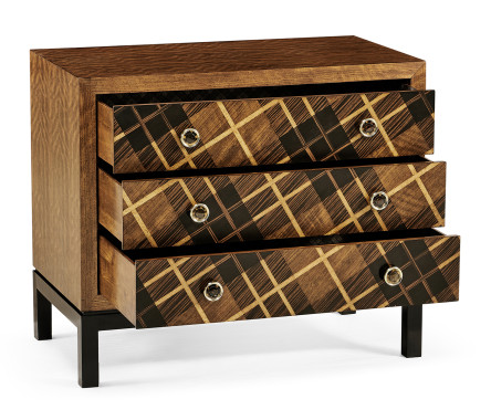 Hand Inlaid Tartan Low Chest