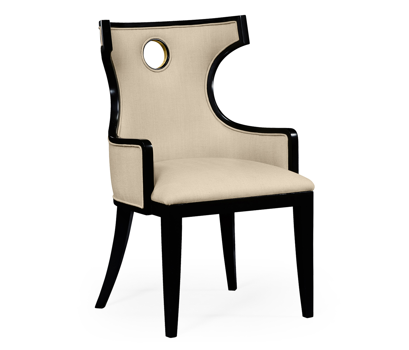 Greek Revival Biedermeier Black Arm Chair