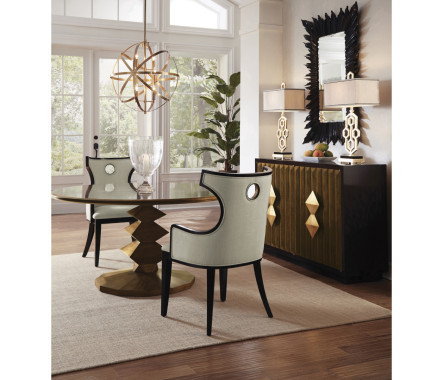 Greek Revival Biedermeier Black Arm Chair