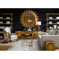 Greek Key Design Biedermeier Black Arm Chair