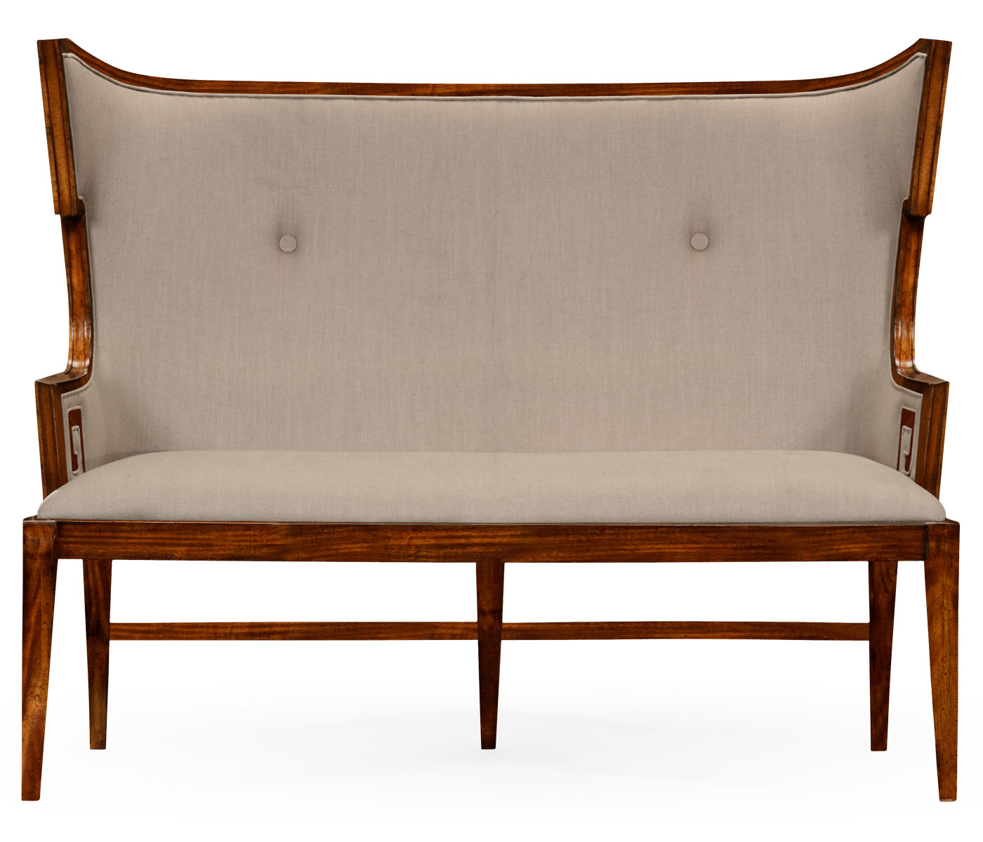 Greek Key Design Walnut Biedermeier Settee