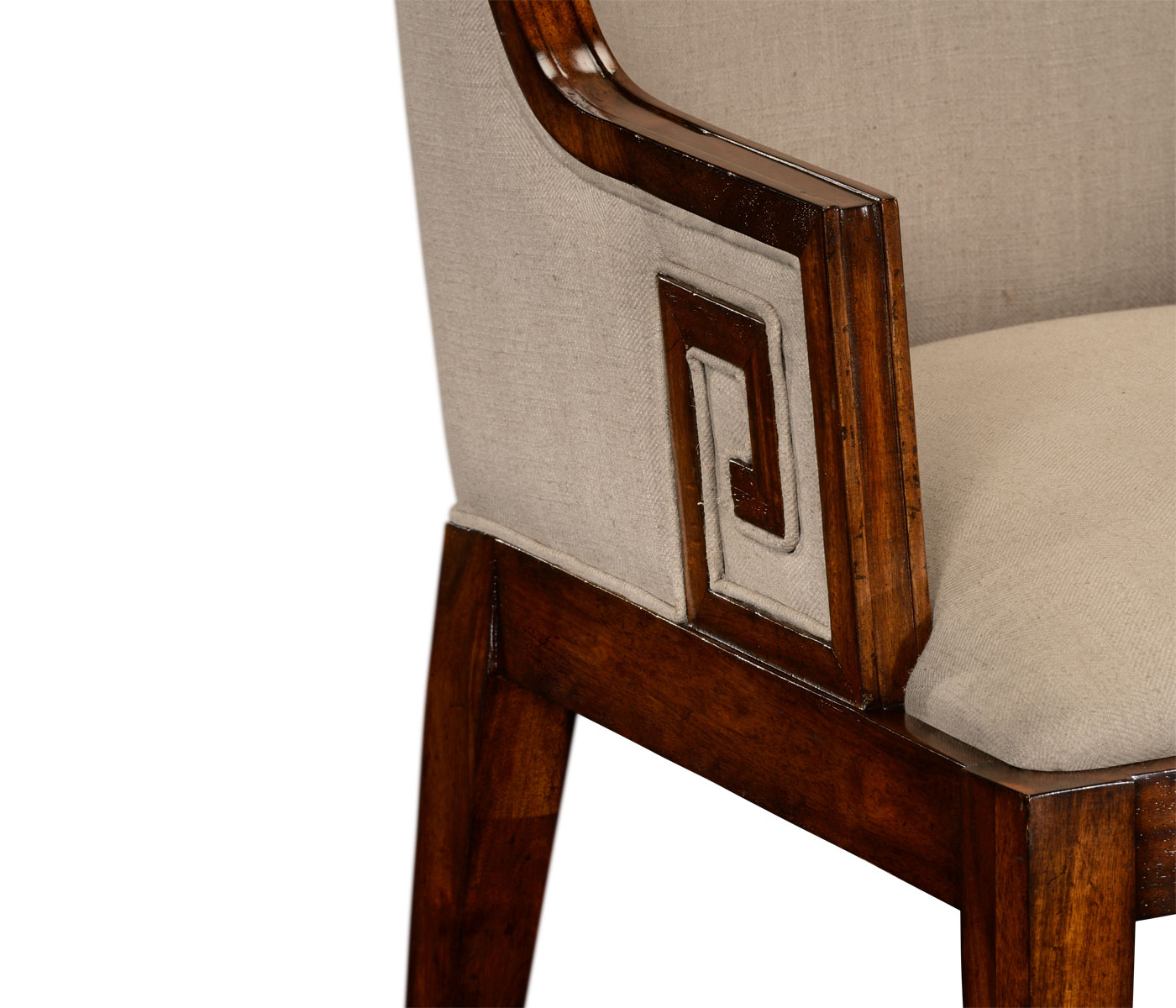 Greek Key Design Walnut Biedermeier Settee