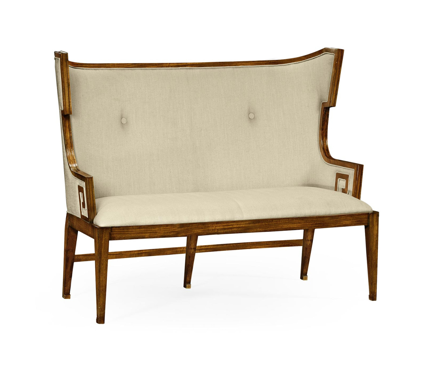 Greek Key Design Walnut Biedermeier Settee