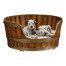 Small Walnut Wooden Dog Bed
