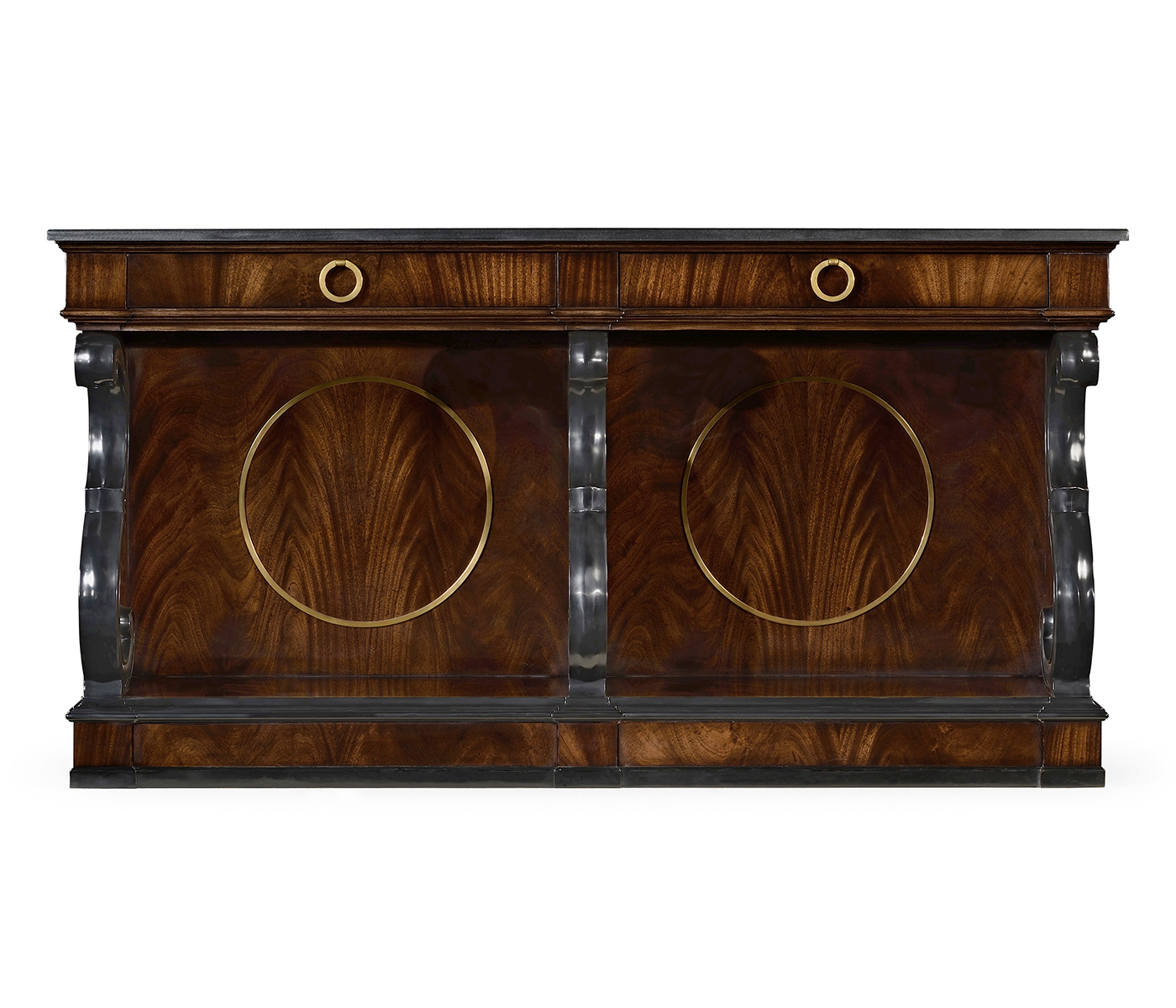 Mahogany Regency style buffet with scroll brackets