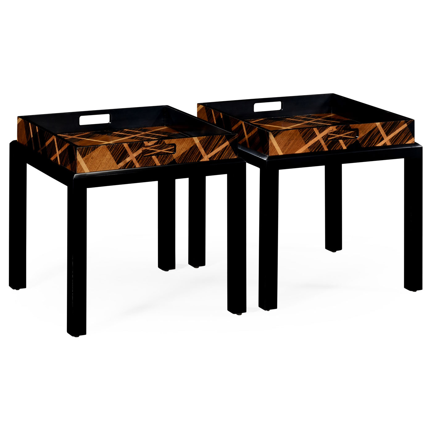 Hand Inlaid Tartan Butler's Tables