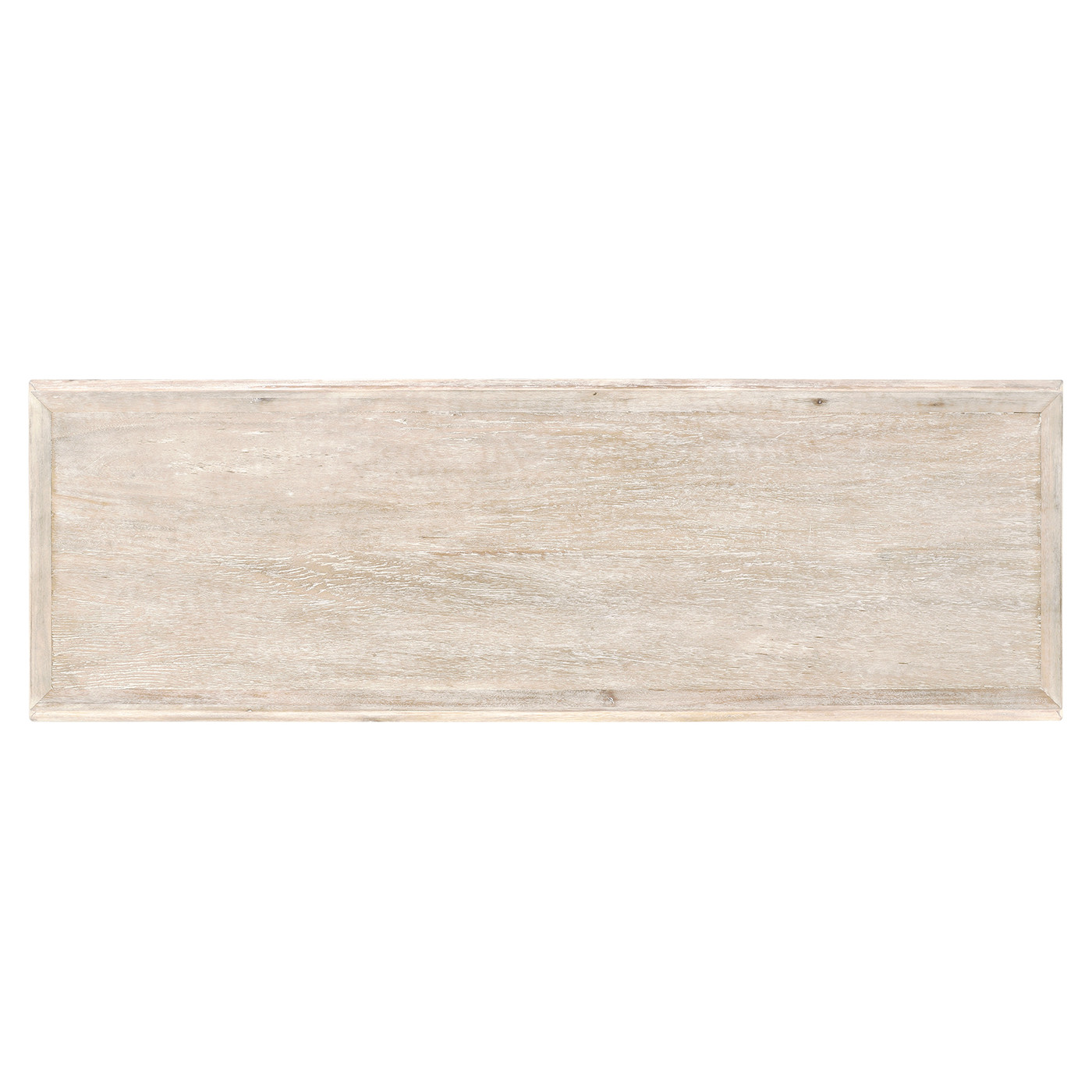 Width Rectangular Limed Wood Console with Wrought Iron Base 54