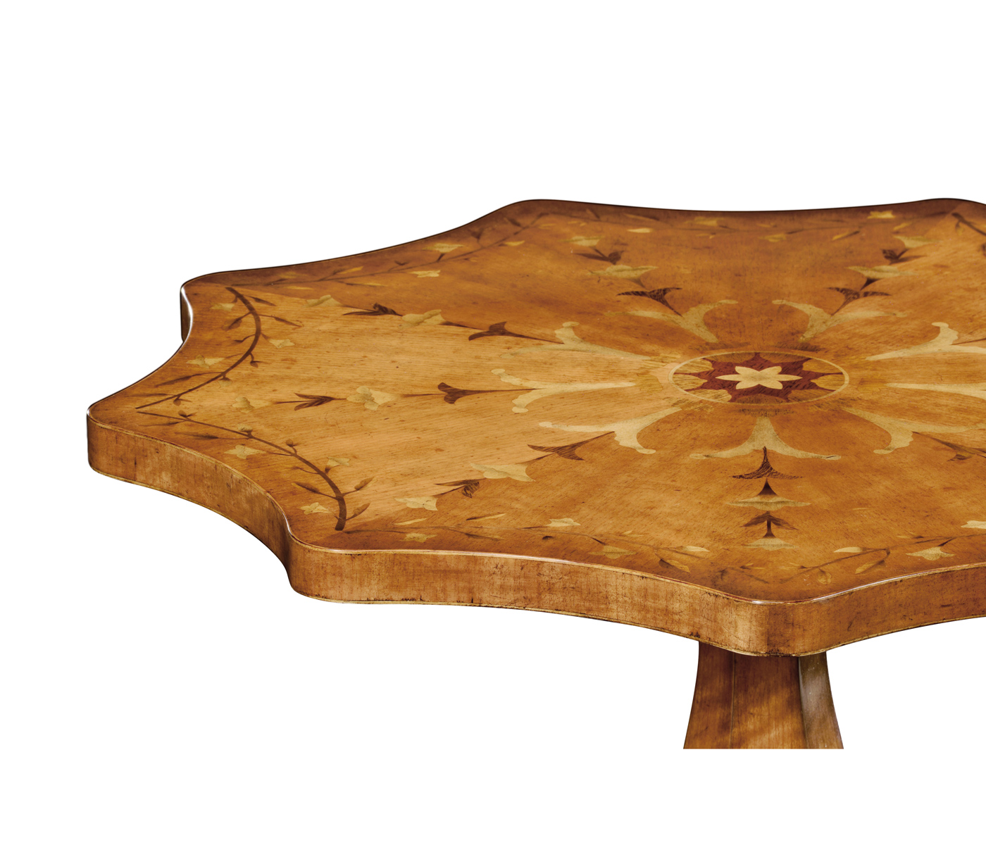 Finely Inlaid Lamp Table with Nine Sided Top
