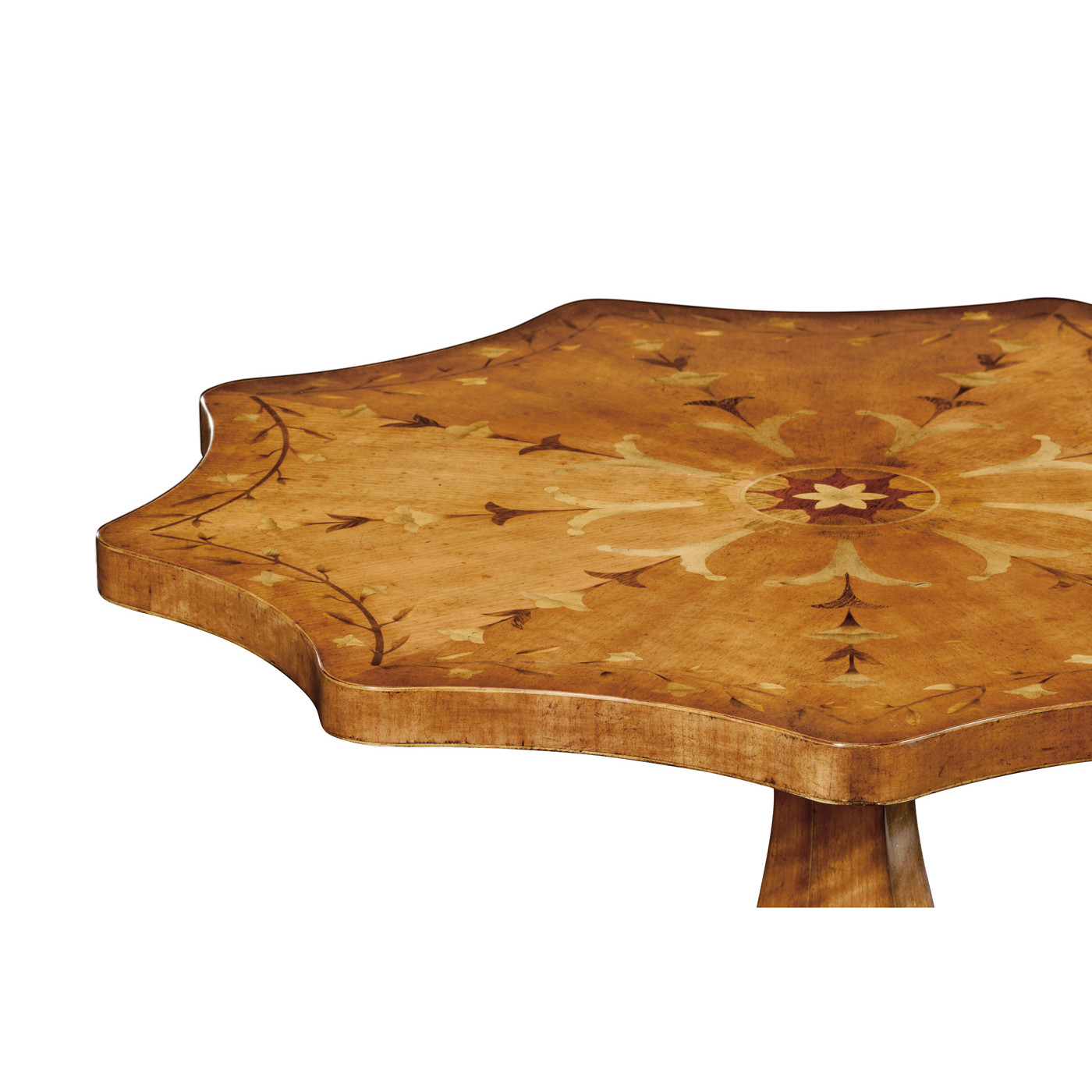 Finely Inlaid Lamp Table with Nine Sided Top