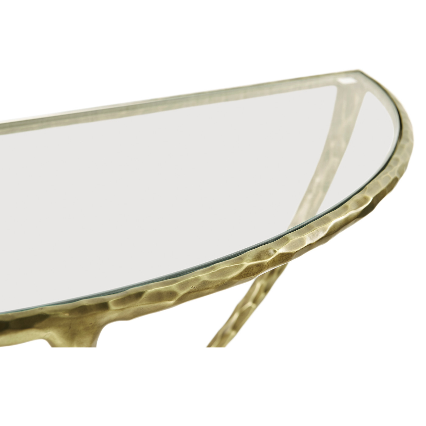 Hammered Light Brown Brass Wall Mounted Bracket Table