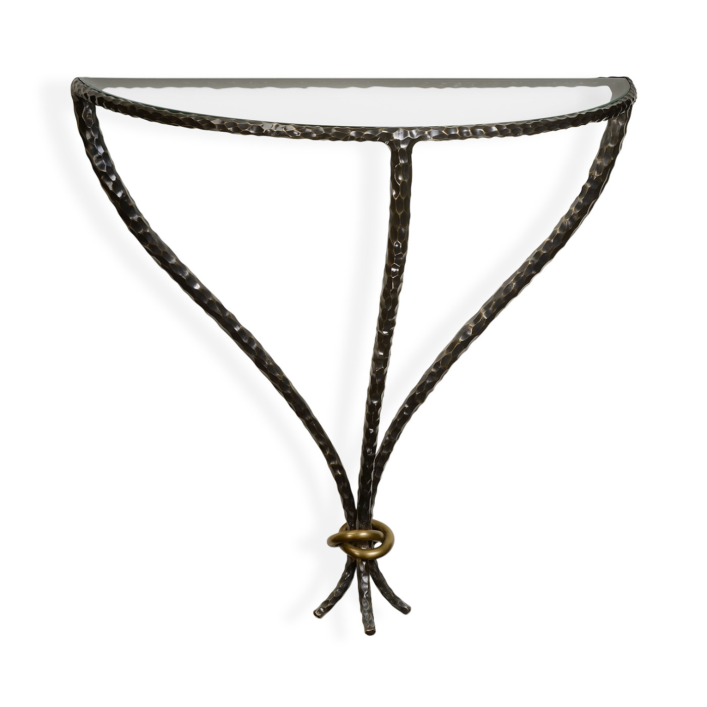 Hammered Antique Black Brass Wall Mounted Bracket Table