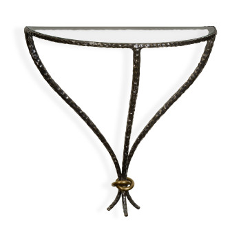 Hammered Antique Black Brass Wall Mounted Bracket Table