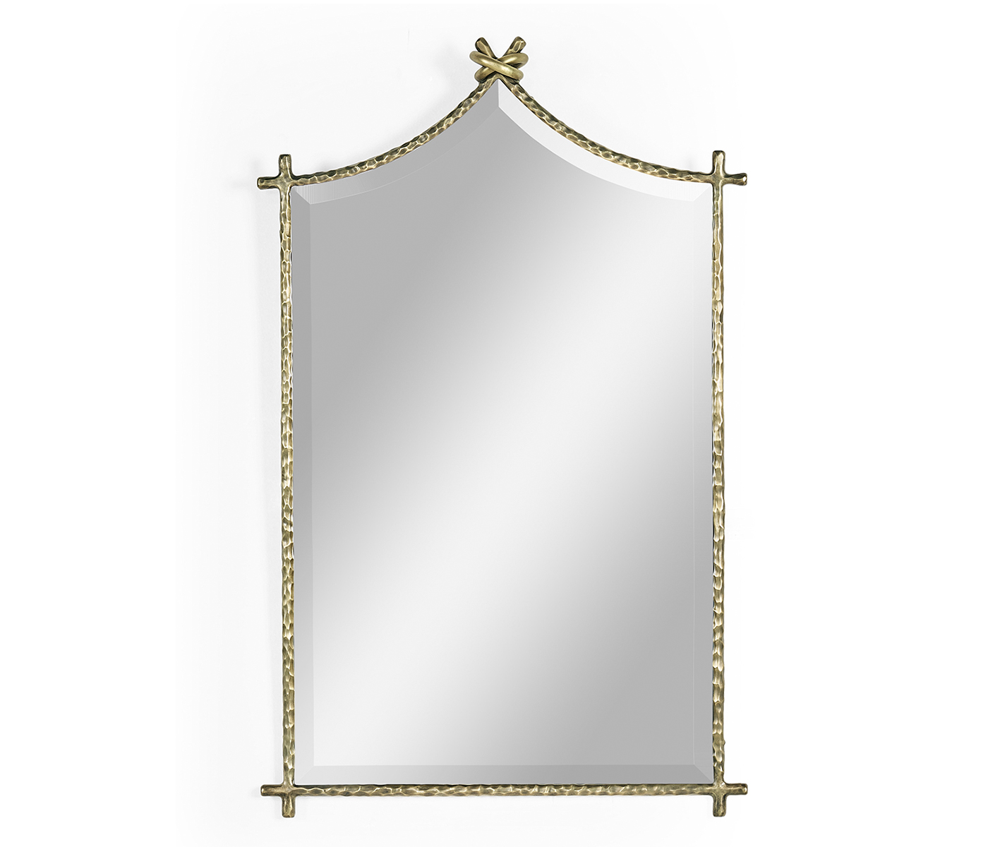 Hammered Light Brown Brass Wall Mirror