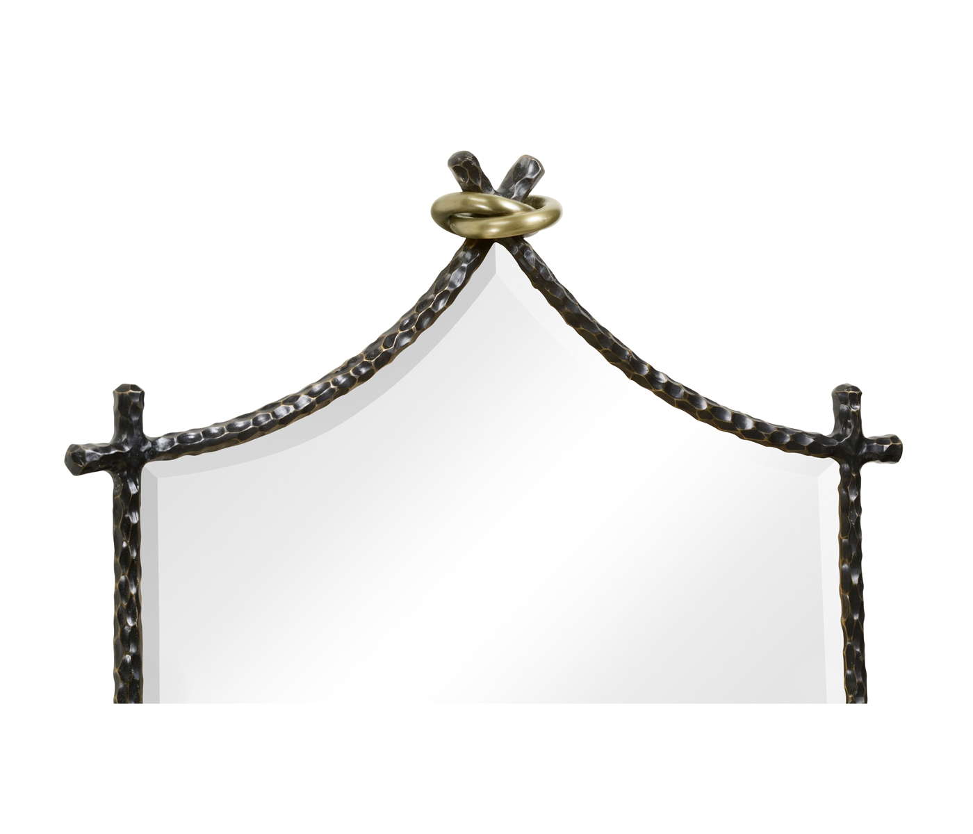 Hammered Antique Black Brass Wall Mirror